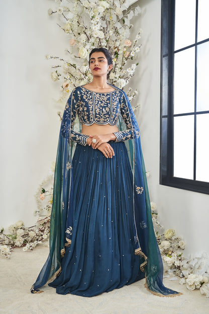 Teal Blue Lehenga