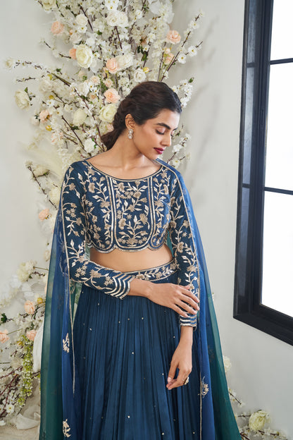 Teal Blue Lehenga