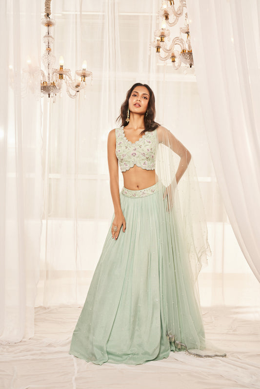 Turquoise Lehenga Set