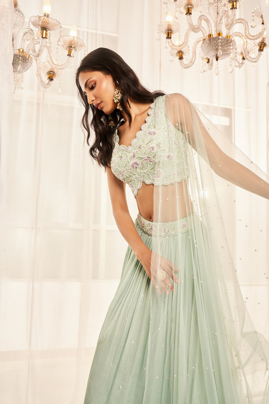 Turquoise Lehenga Set