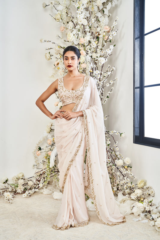 Powder Pink Saree