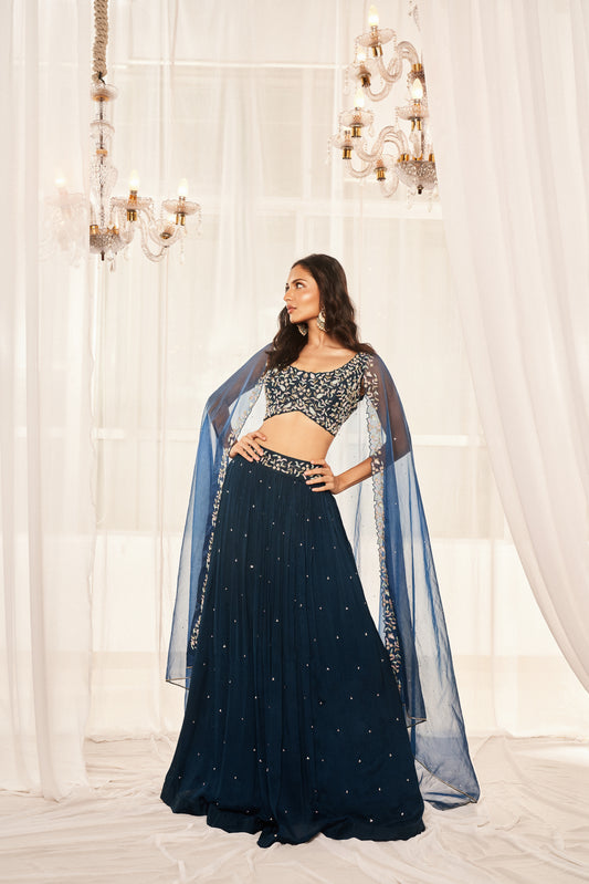 Teal Blue Lehenga Set