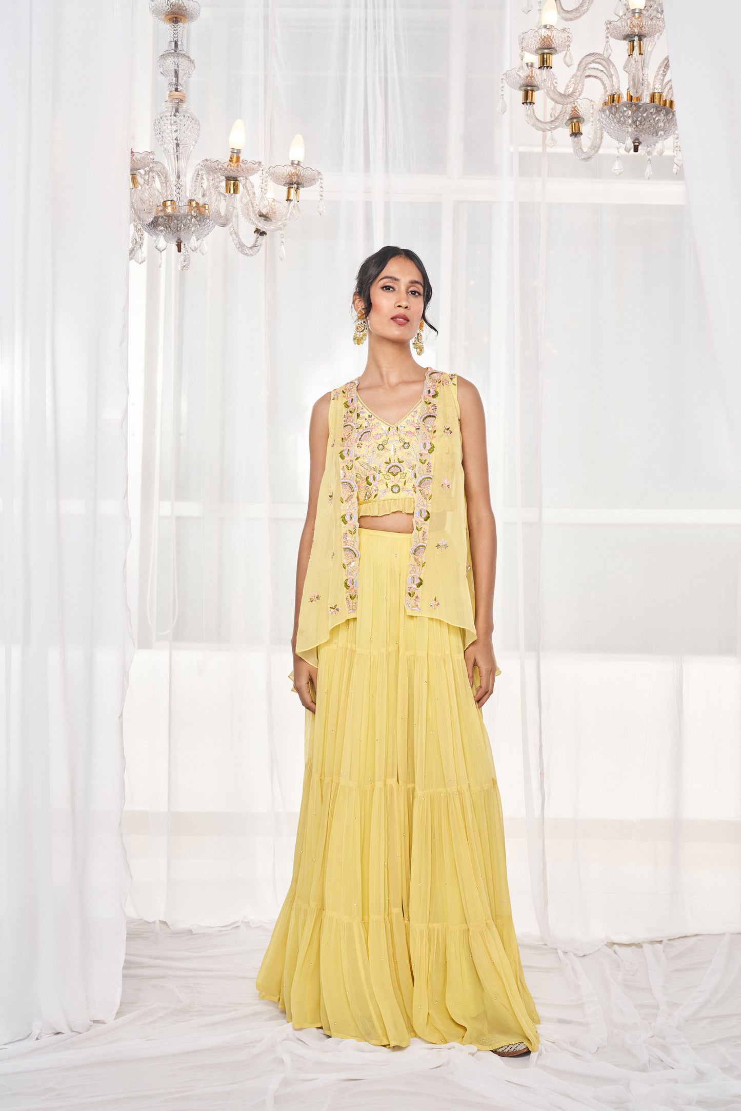 Lime Green Sharara Set