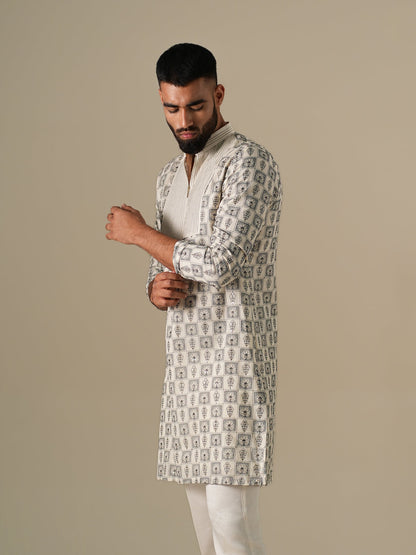 Ivory Mosaic Kurta Set