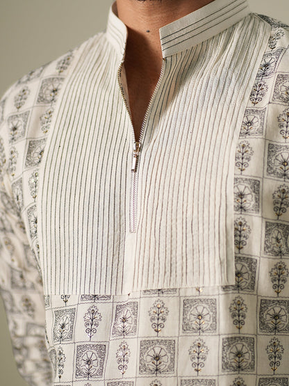 Ivory Mosaic Kurta Set