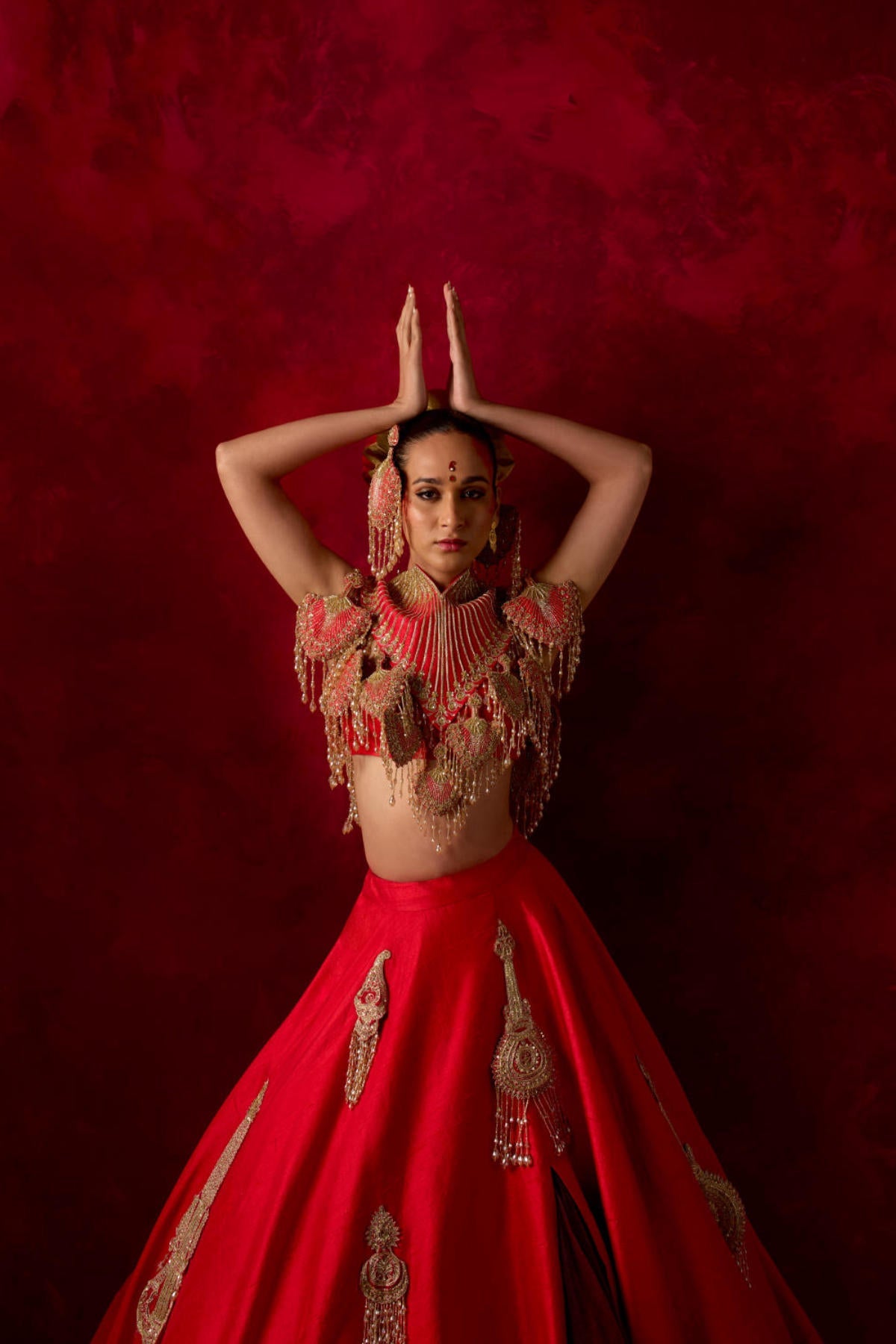 ‘Red Taal’ Lehenga