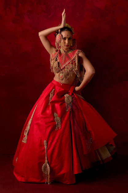 ‘Red Taal’ Lehenga