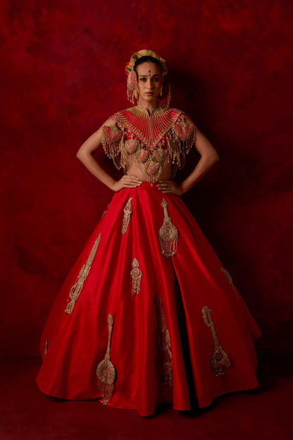 ‘Red Taal’ Lehenga