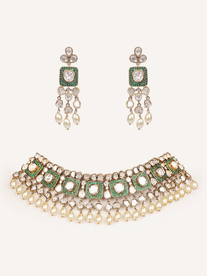 Arunika Green Polki Choker