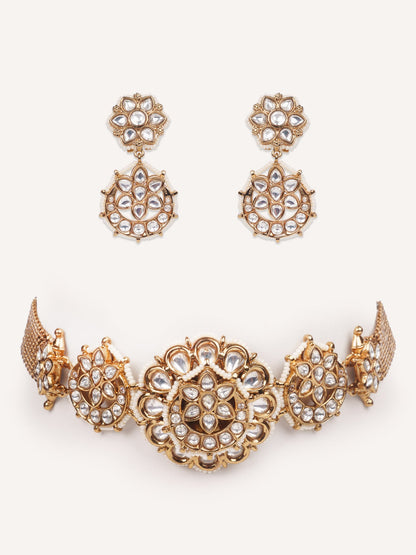 Taniraaz Gold Finish Kundan Choker