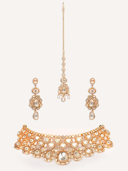 Keyara Gold Finish Moissanite Bridal Set