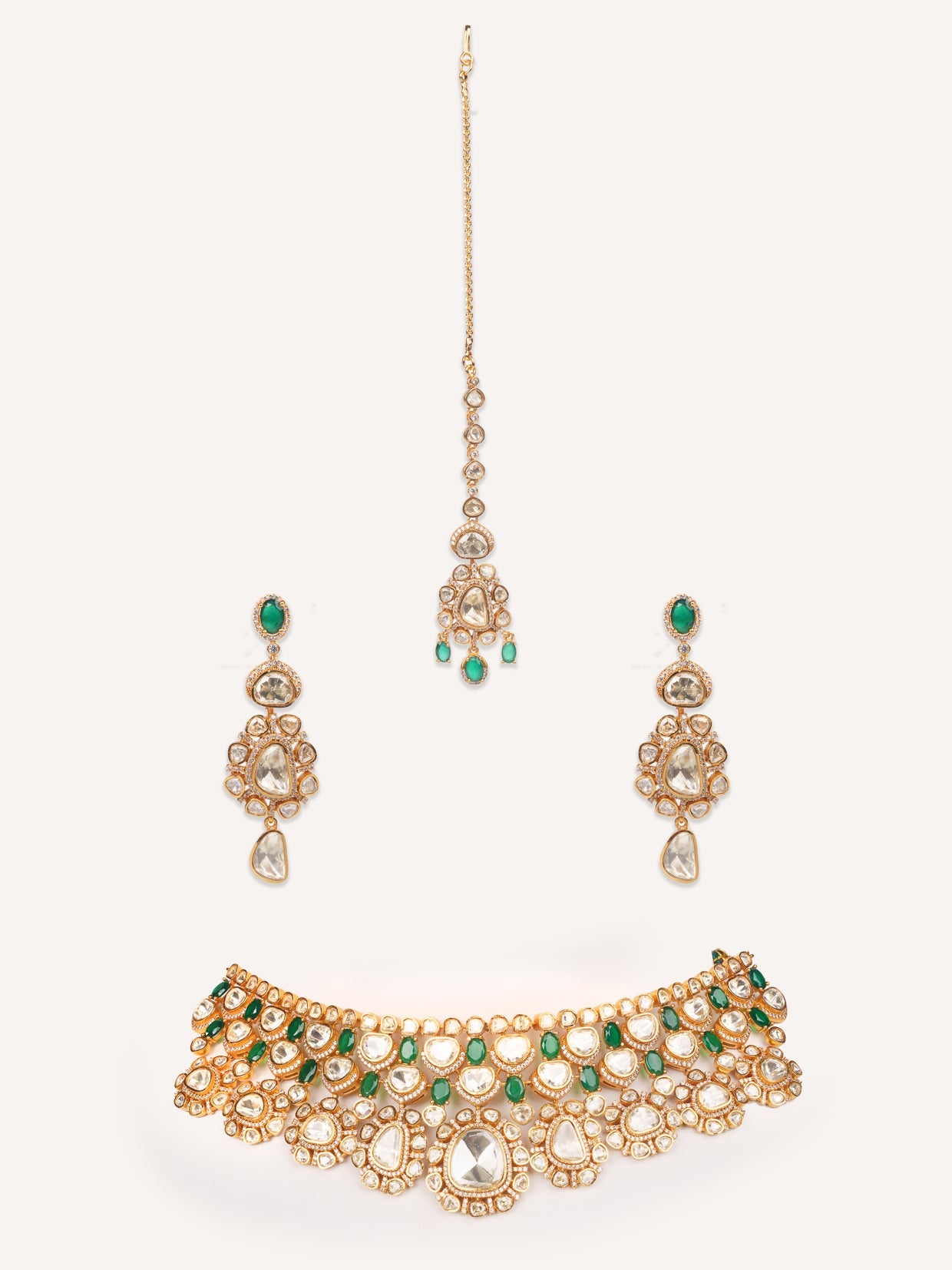 Keyara Green Moissanite Bridal Set