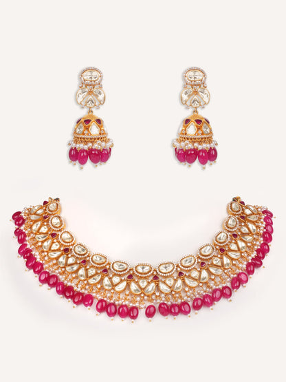 Rida Red Moissanite Necklace Set
