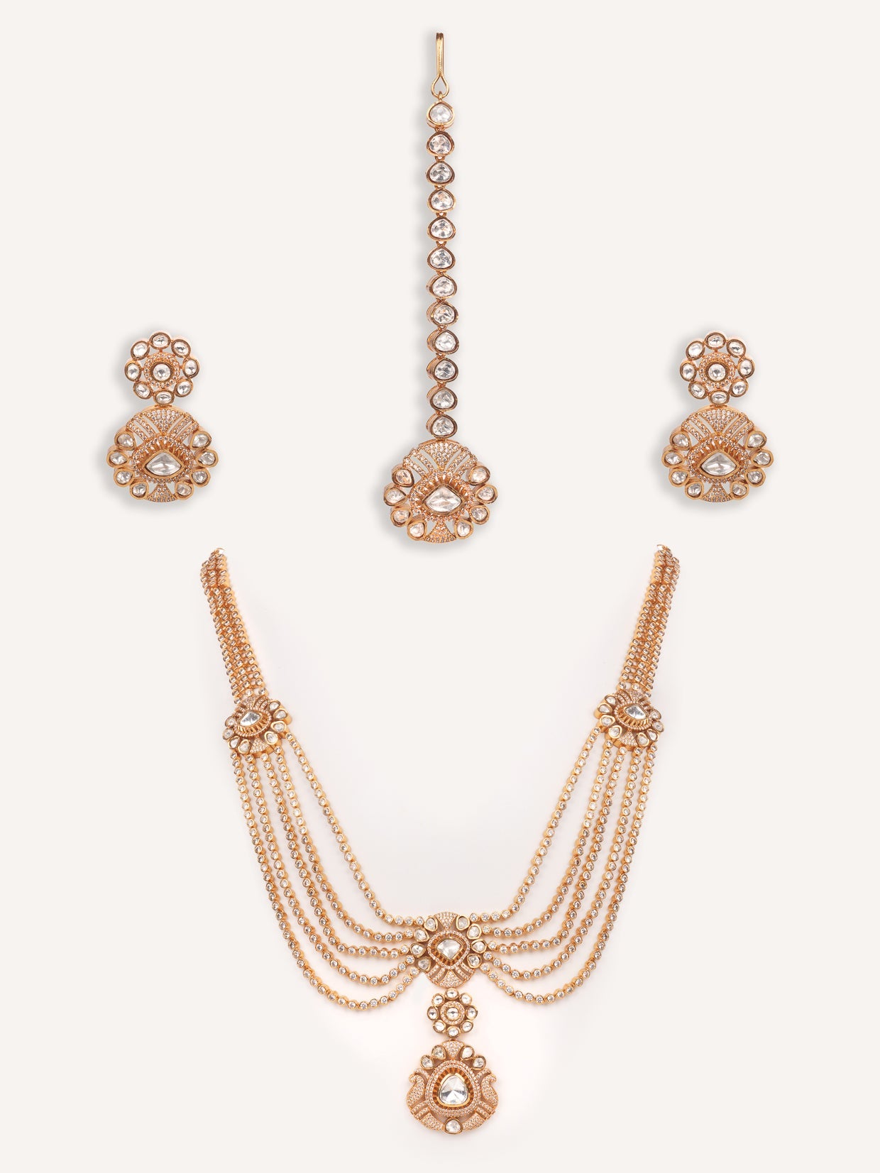 Lohita Gold Finish Moissanite Bridal Set