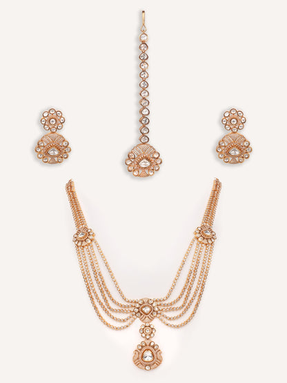 Lohita Gold Finish Moissanite Bridal Set