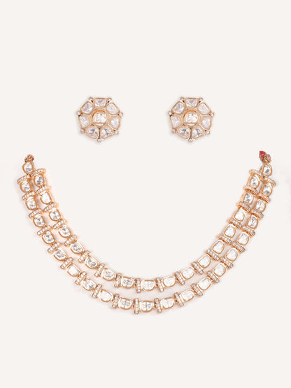 Neyara Gold Finish Kundan Necklace Set