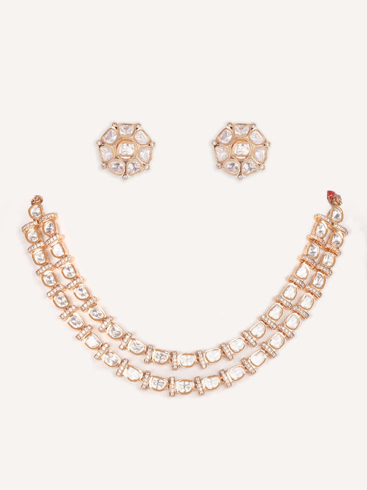 Neyara Gold Finish Kundan Necklace Set