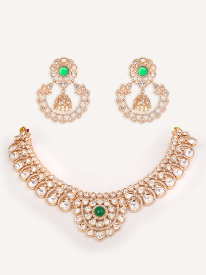 Pranika Gold Finish Kundan Necklace Set