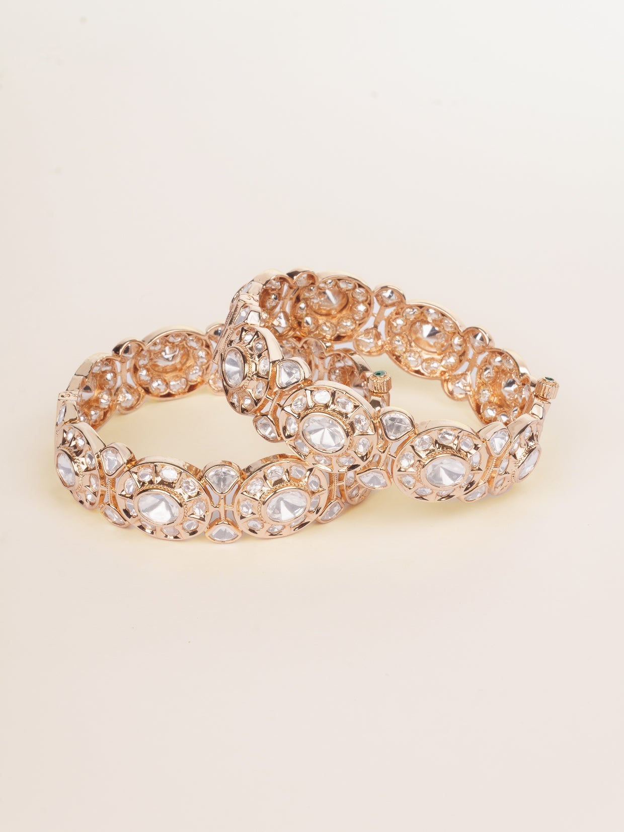 Amayira Gold Finish Kundan Kadas