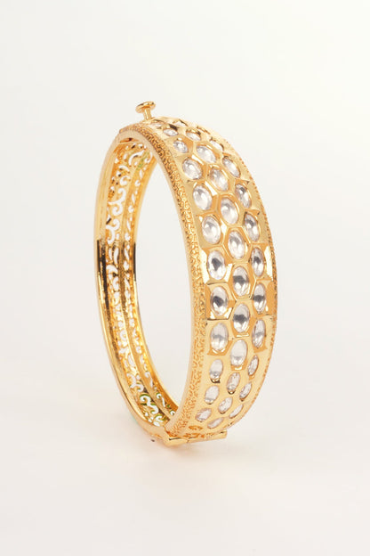 Viraaya Gold Finish Kundan Kadas