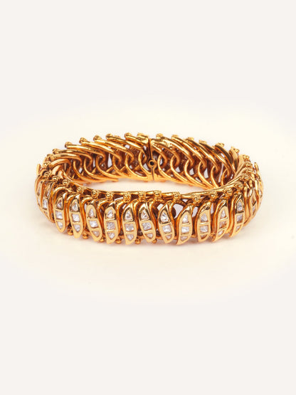 Reeva Jalebi Style Gold Finish Kundan Bracelet