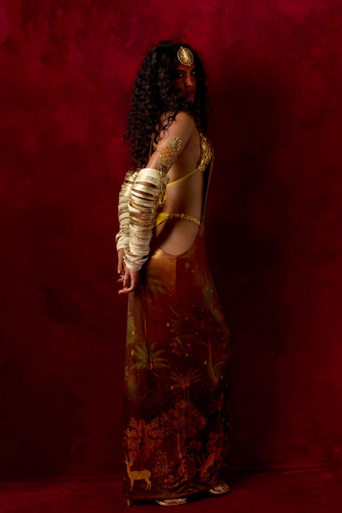 The IDGAF Dress With The Mustard Bra And Whip