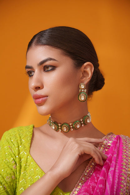 Tarisha Green Polki Choker