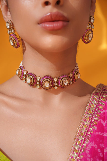 Tarisha Red Polki Choker