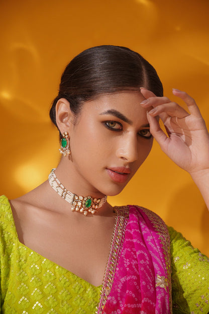 Kavya Two Tone Finish Polki Choker