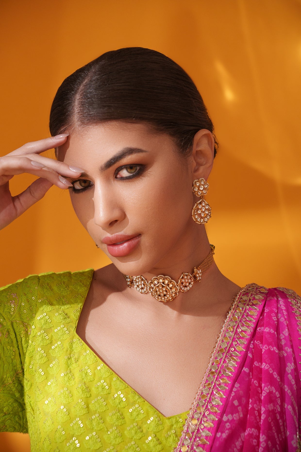 Taniraaz Gold Finish Kundan Choker