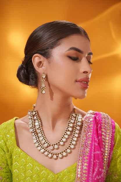Ishana Two Tone Finish Polki Long Set