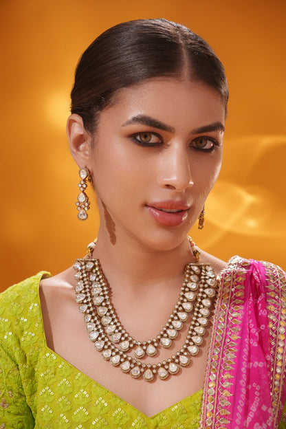 Ishana Two Tone Finish Polki Long Set