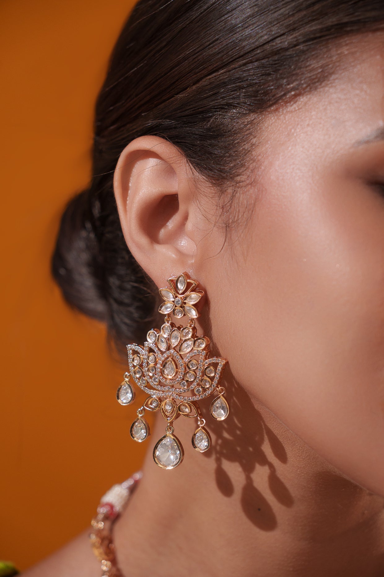 Zohaira Gold Finish Kundan Necklace Set