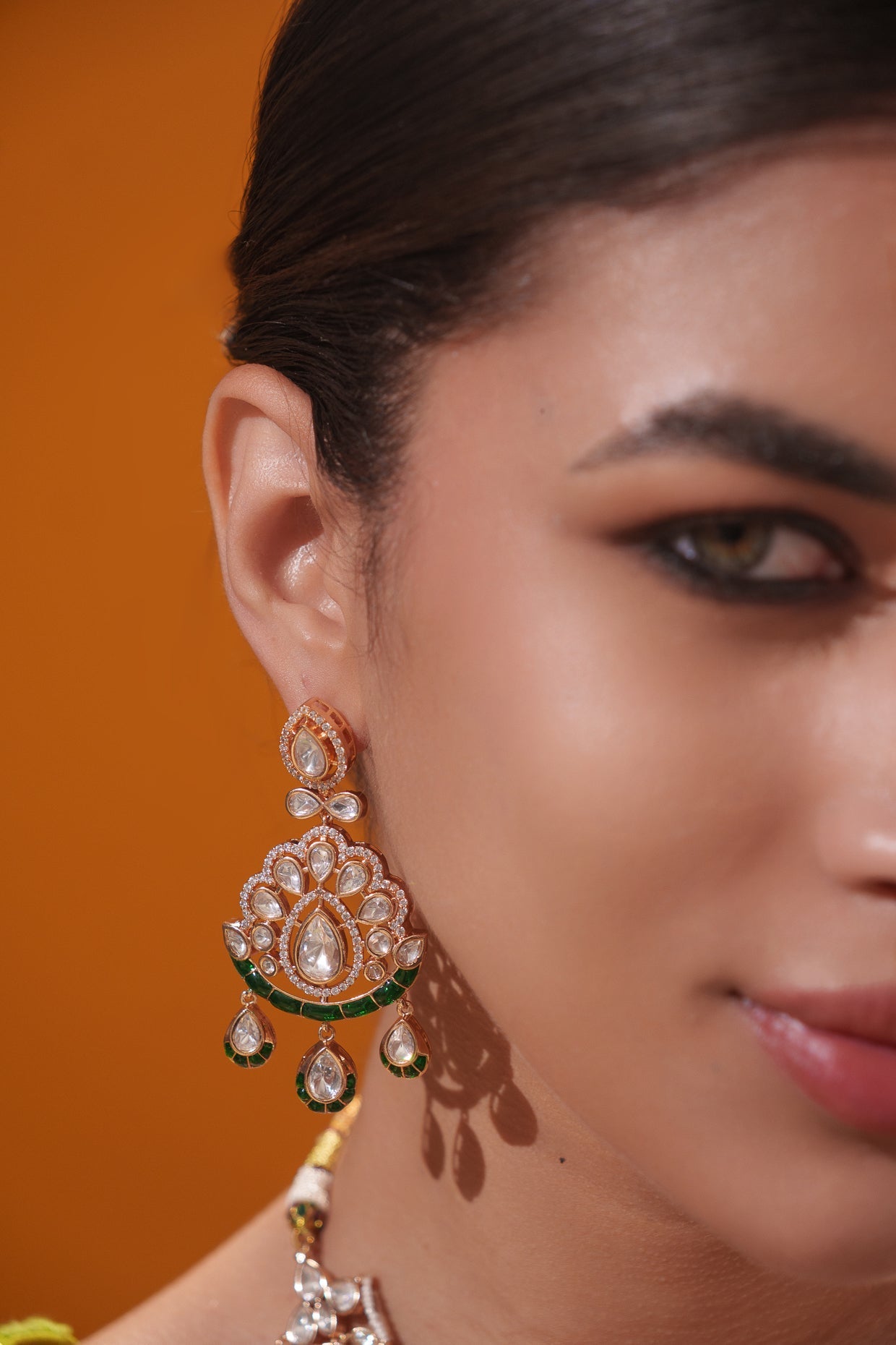 Pratyara Green Meenakari Kundan Necklace Set