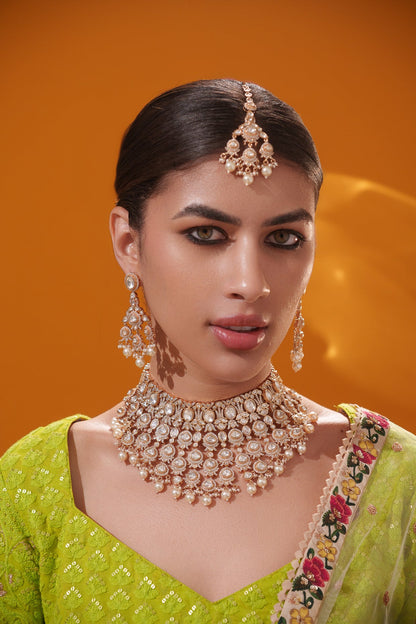 Fariyaa Gold Finish Kundan Bridal Set