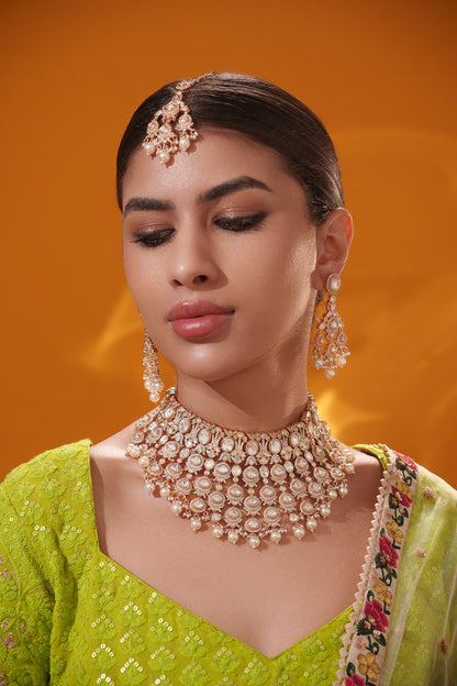 Fariyaa Gold Finish Kundan Bridal Set