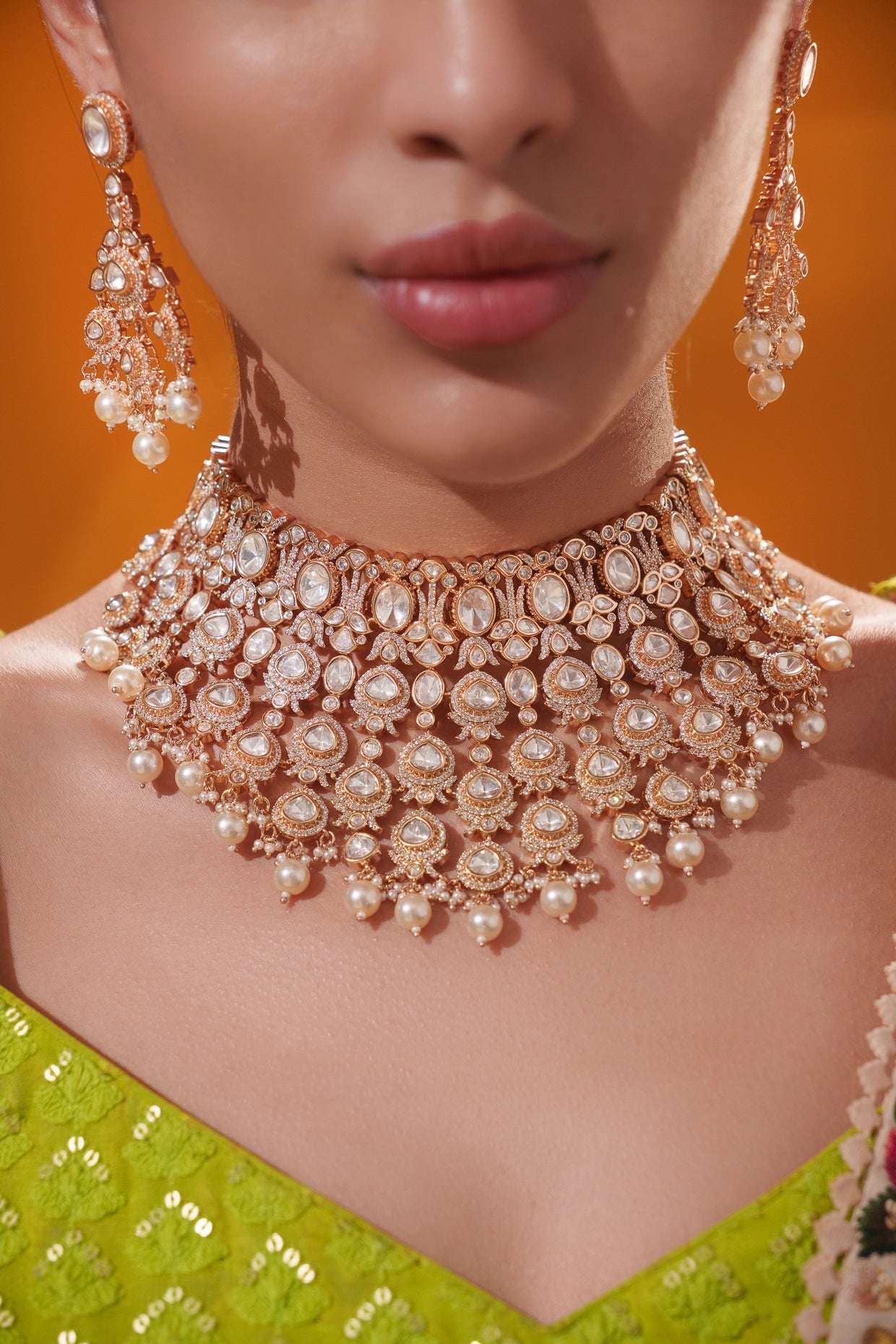 Fariyaa Gold Finish Kundan Bridal Set