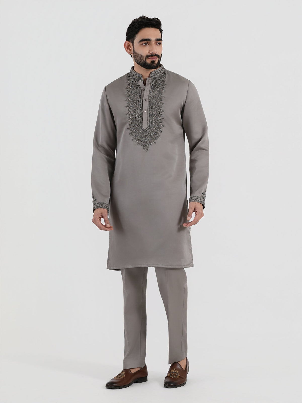 Steel Grey Opulence Kurta Set