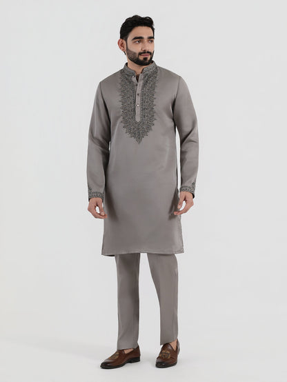 Steel Grey Opulence Kurta Set