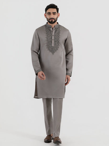 Steel Grey Opulence Kurta Set