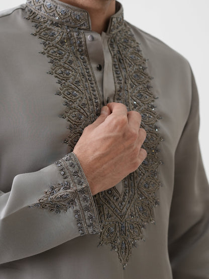Steel Grey Opulence Kurta Set