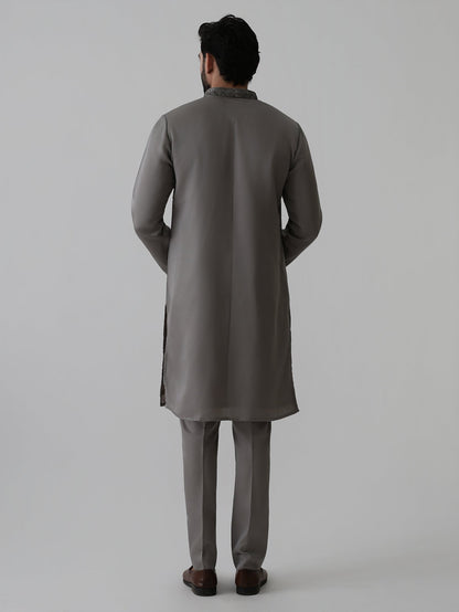Steel Grey Opulence Kurta Set