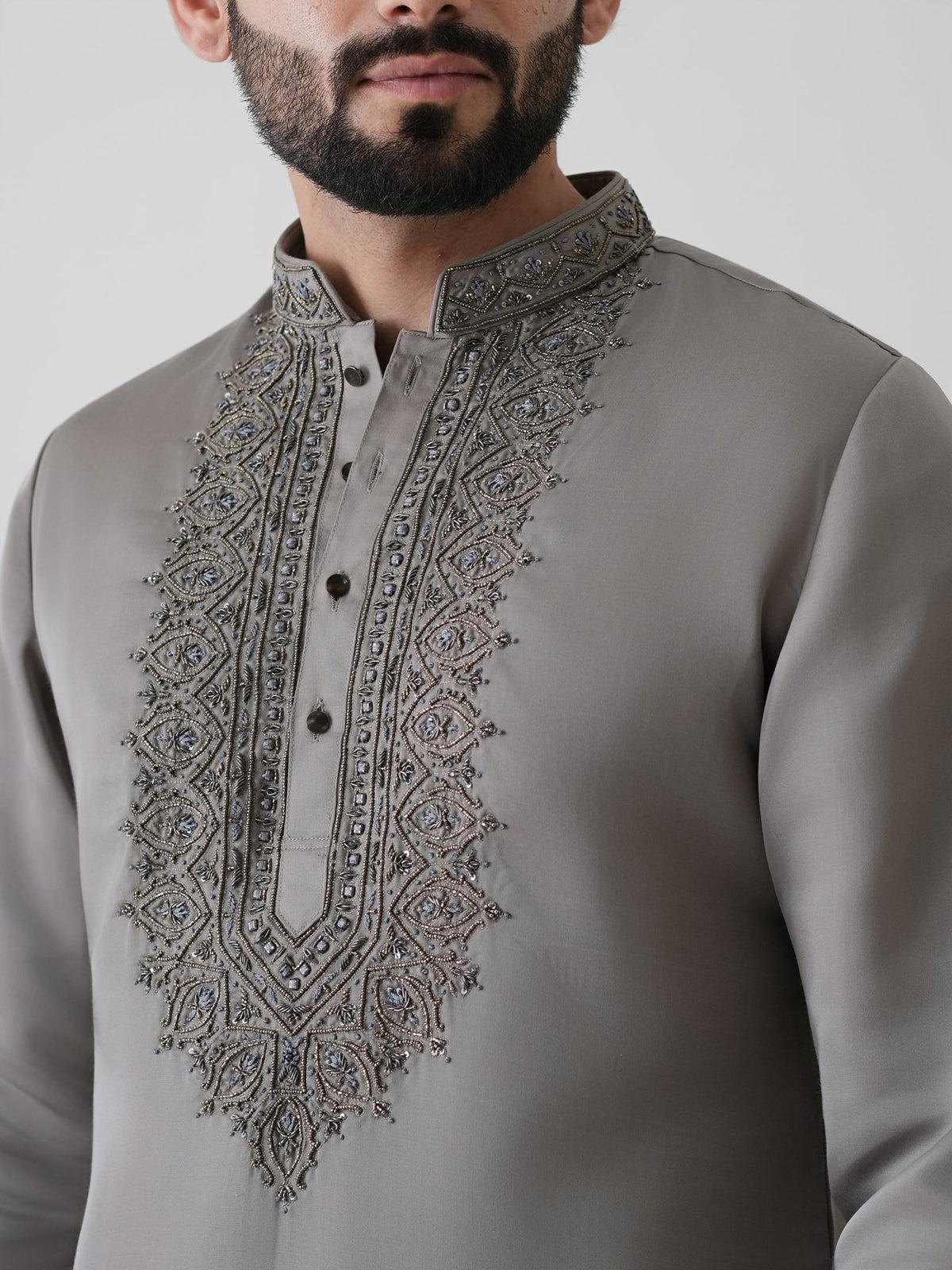 Steel Grey Opulence Kurta Set