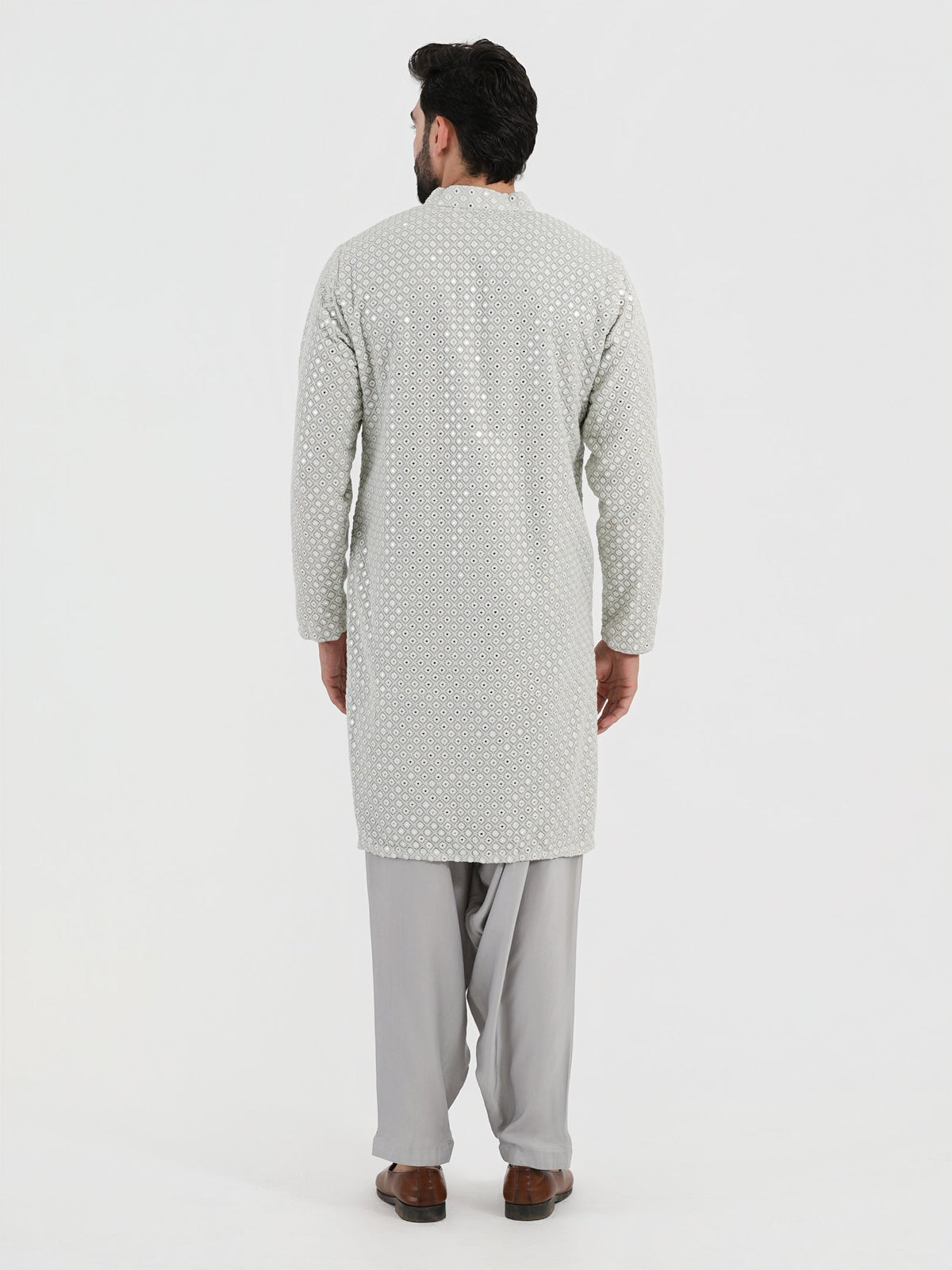 Pastel Blue Mirror Glow Kurta Set