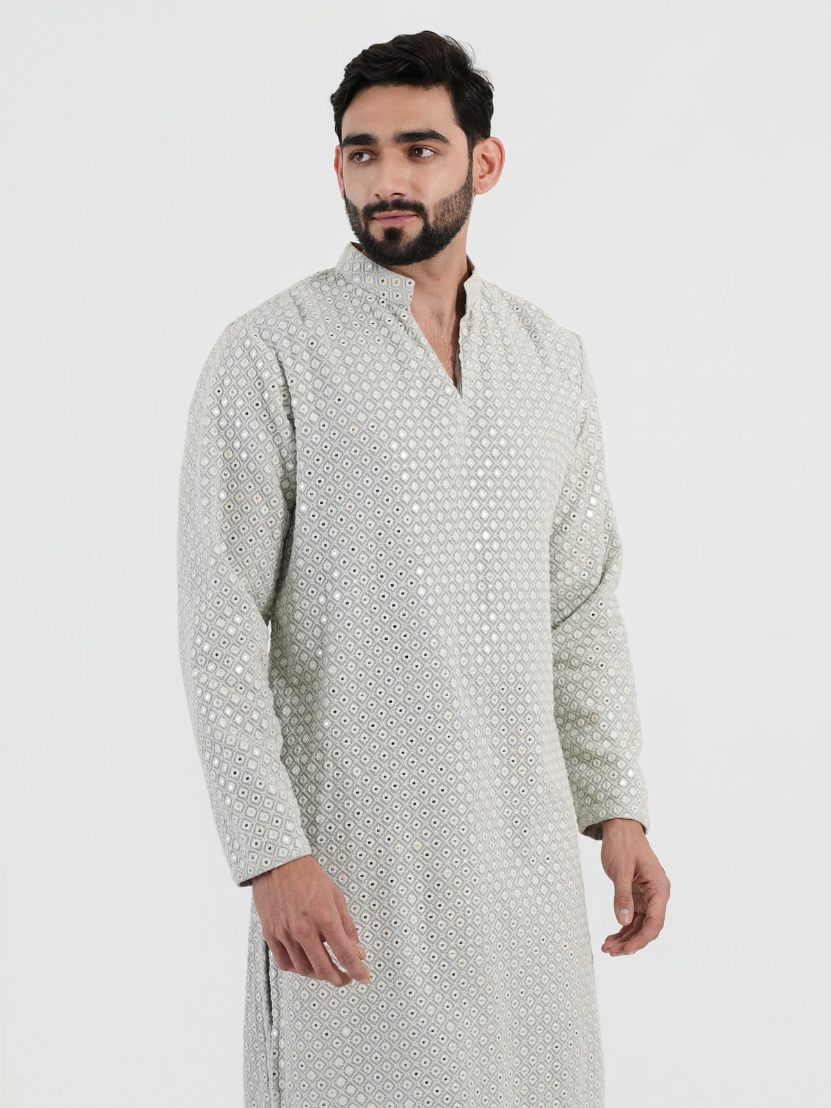 Pastel Blue Mirror Glow Kurta Set