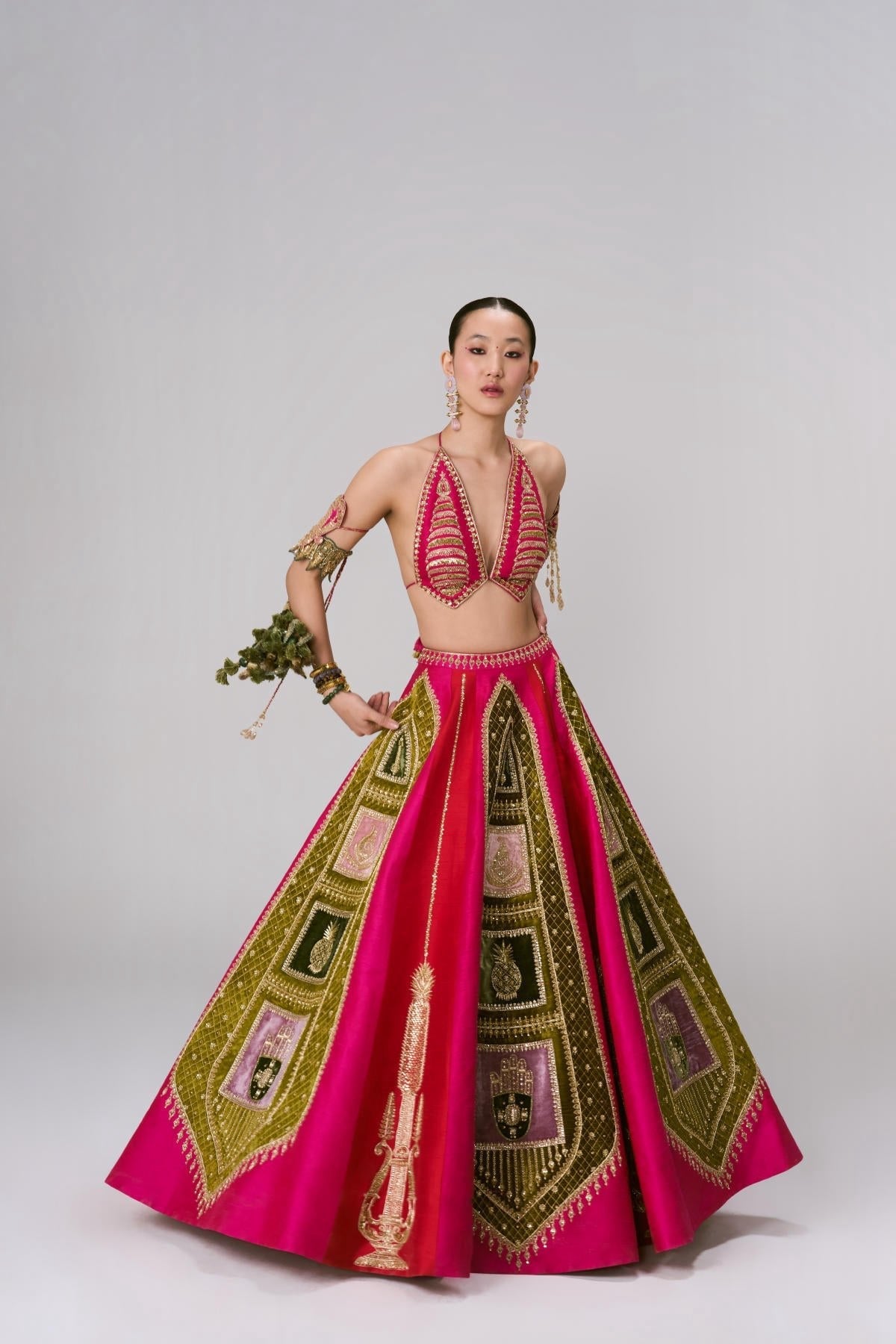 ‘Pink Palm Parade’ Lehenga