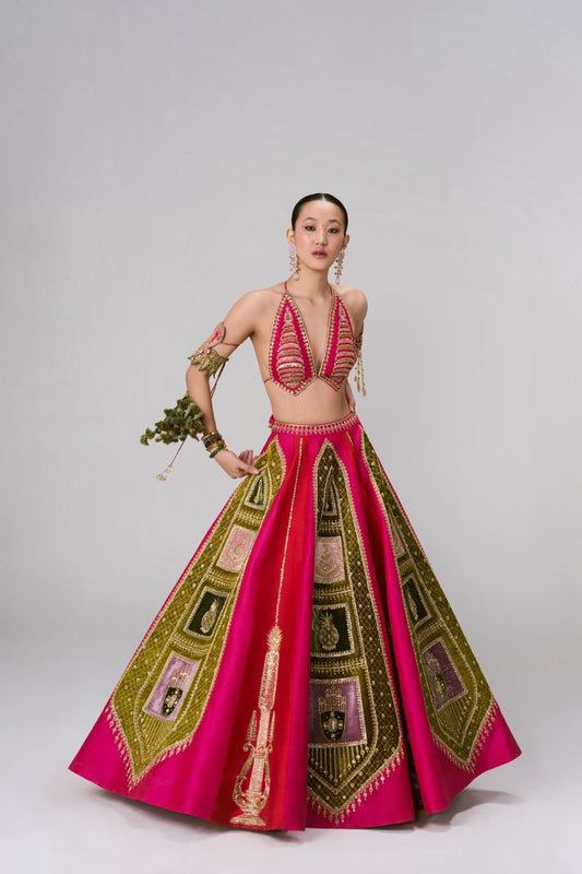 ‘Pink Palm Parade’ Lehenga