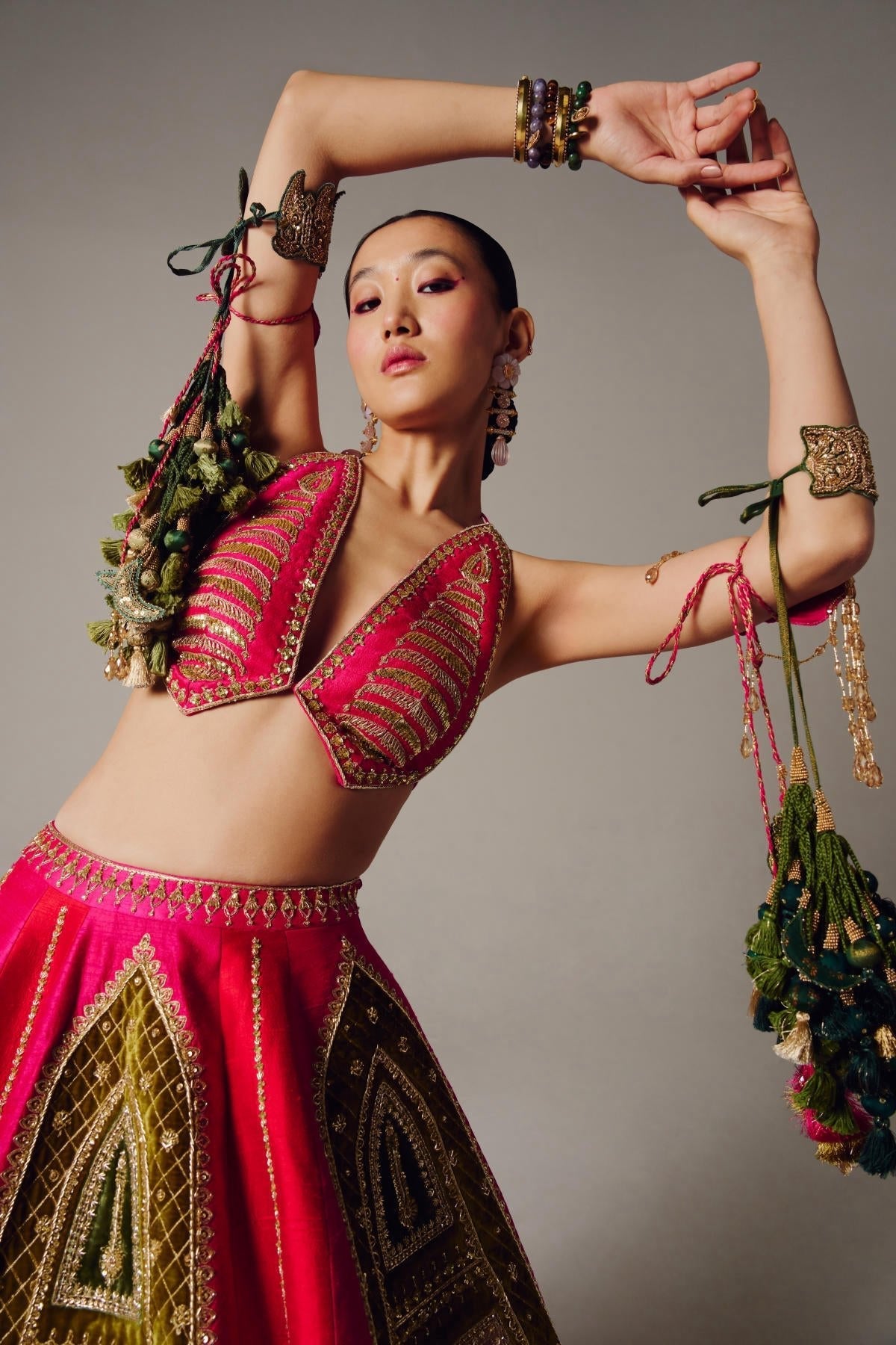 ‘Pink Palm Parade’ Lehenga