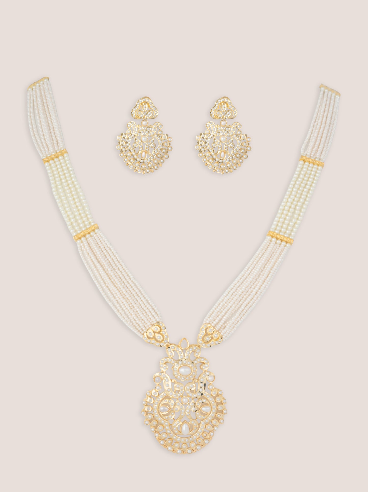 Aarunya Gold Finish Jadau Long Set