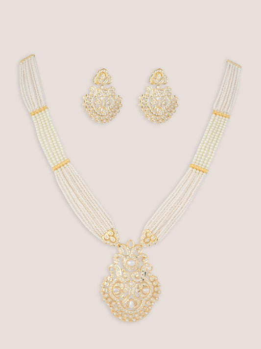 Aarunya Gold Finish Jadau Long Set